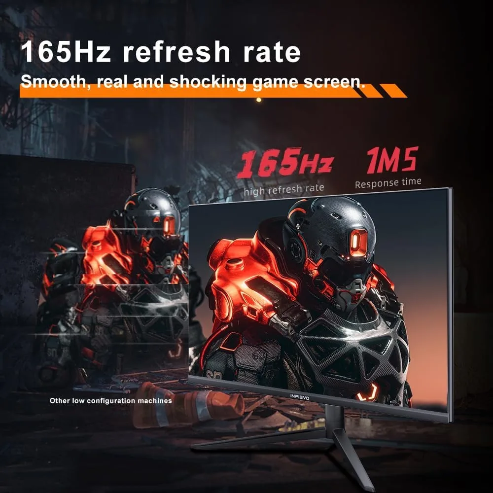 Gaming Monitor 27 Inch QHD 1440P Computer Monitor 165Hz VA 1ms Built-in Speakers, FreeSync, Ultra-Thin PC Monitor 3