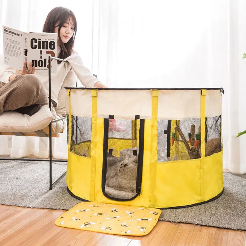 Round cat tent foldable dog kennel breathable anti-mosquito cat house pet delivery room outdoor portable interactive habitat