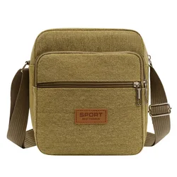 Men's Large Capacity Waterproof Shoulder Bag - Stylish Multi - Layer Portable Handbag (B - Khaki)
