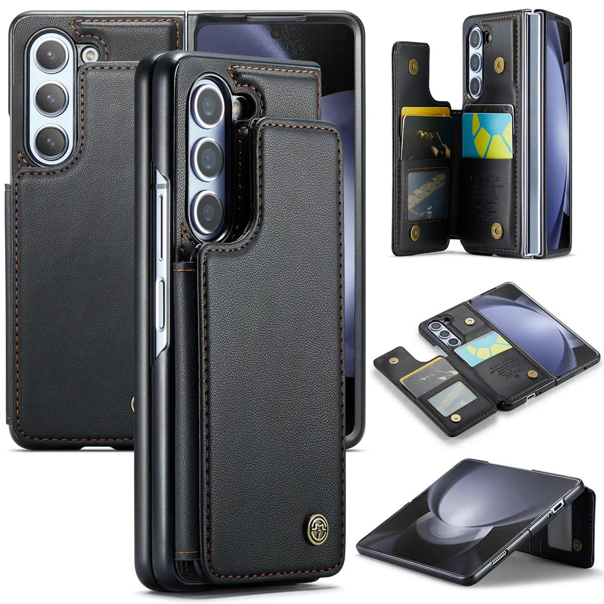 

CaseMe Luxury RFID Blocking Card Bag Wallet Case for Galaxy Z Fold 5/Fold 4/ Fold 3 Magnetic Closure Leather Case Hinge Cover