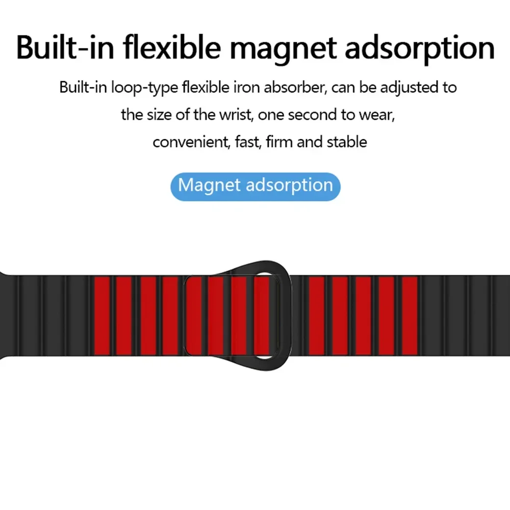 Silicone Sport Wristband for Smartwatch - 22mm Magnetic Loop Bracelet Accessory