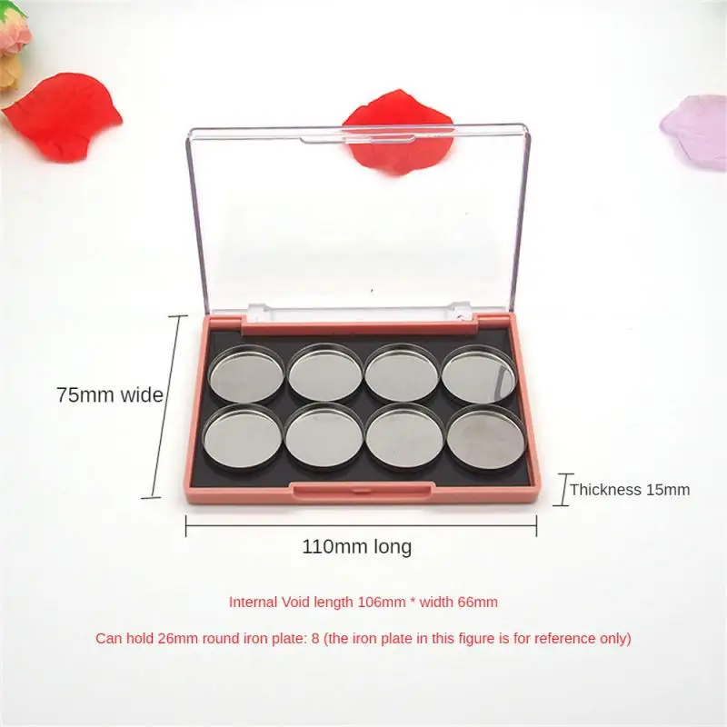 XL Large Empty Magnetic Plastic Eyeshadow Palette Makeup Storage Box Clear  Lid & 20pcs Adhesive Metal Stickers