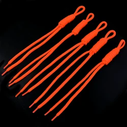 Colorful Braided Nylon Rope Keychain Lanyards - Handmade Key Chain and Bag Accessories, Set of 5 - 24 - 28cm (Orange)