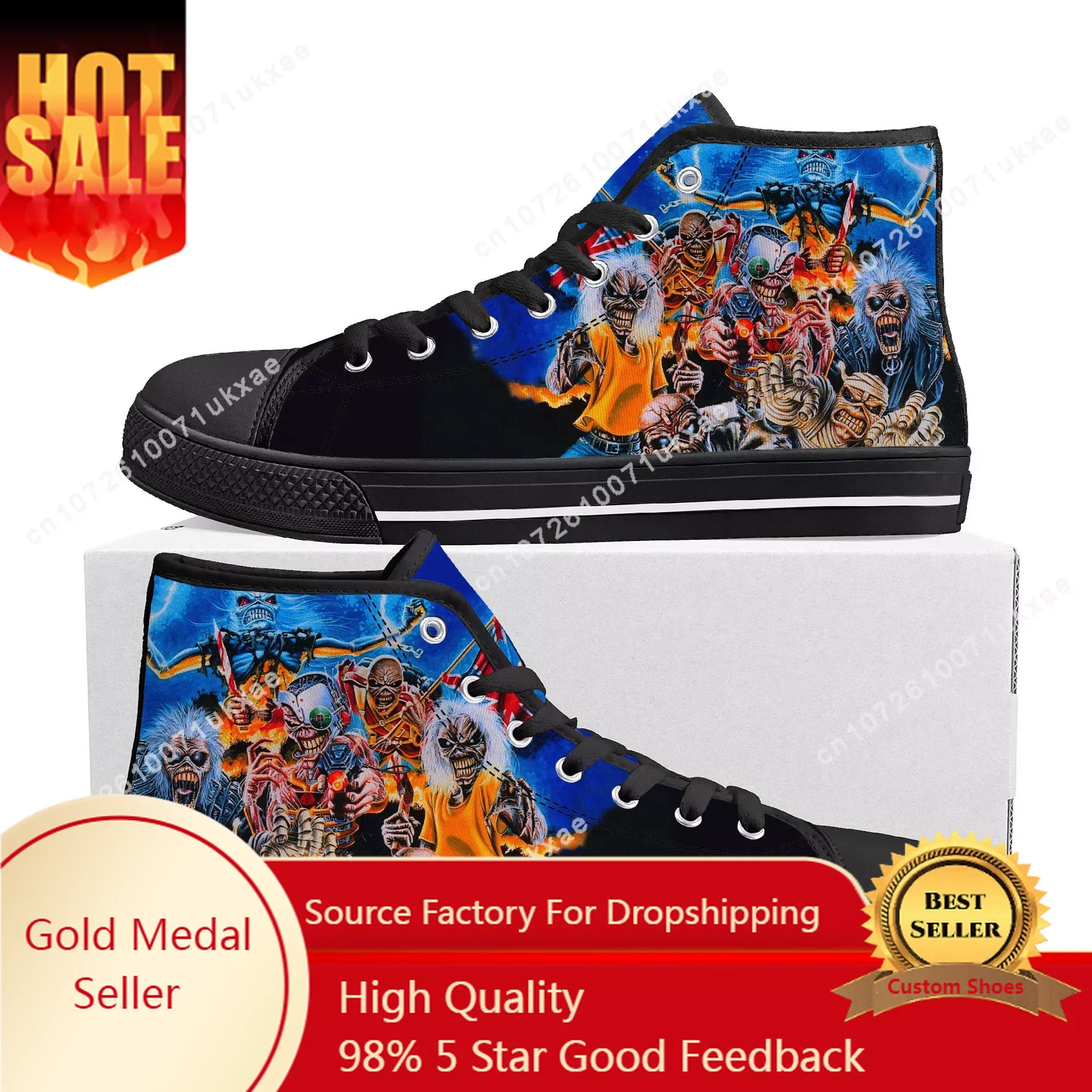 

Maidens Heavy Metal Rock Band Singer Music Iron High Top Sneakers Mens Womens Teenager Canvas Sneaker Casual Customize Shoe