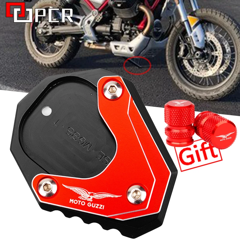 V85TT Motorcycle Kickstand Foot Side Stand Extension Pad and Tire Valve