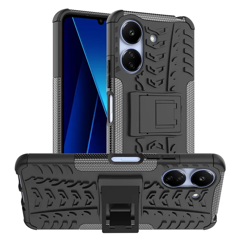 Per Xiaomi Redmi 13C Custodia Redmi 13C 4G Cover Armor Holder Paraurti Shield Custodie Protettive Per Telefono Posteriore Per Xiaomi Redmi 13C Funda