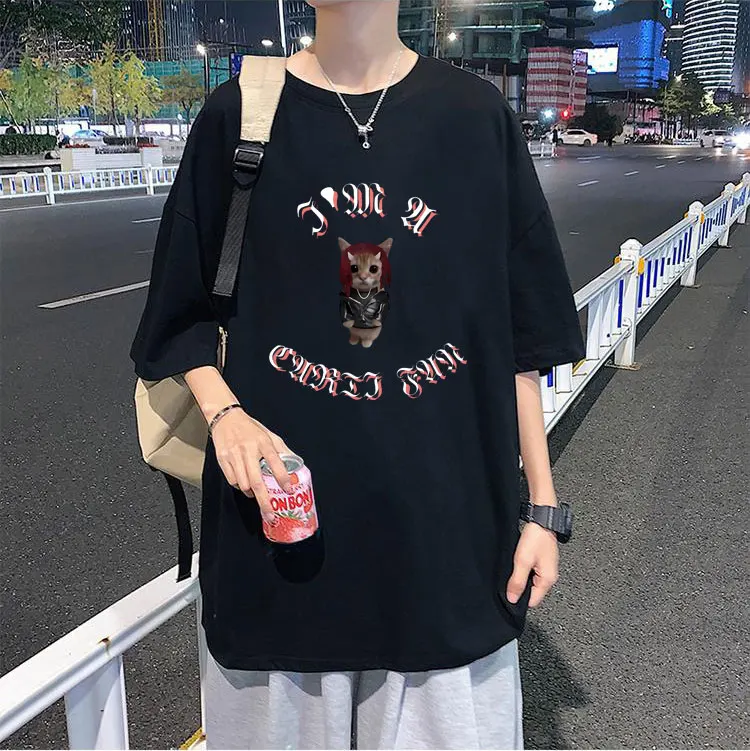 

Rapper I'm Playboi Carti Fan Cat Graphic Tshirt Short Sleeve Funny Male Hip Hop Cotton Tees Men Women Fashion Oversized T-shirts