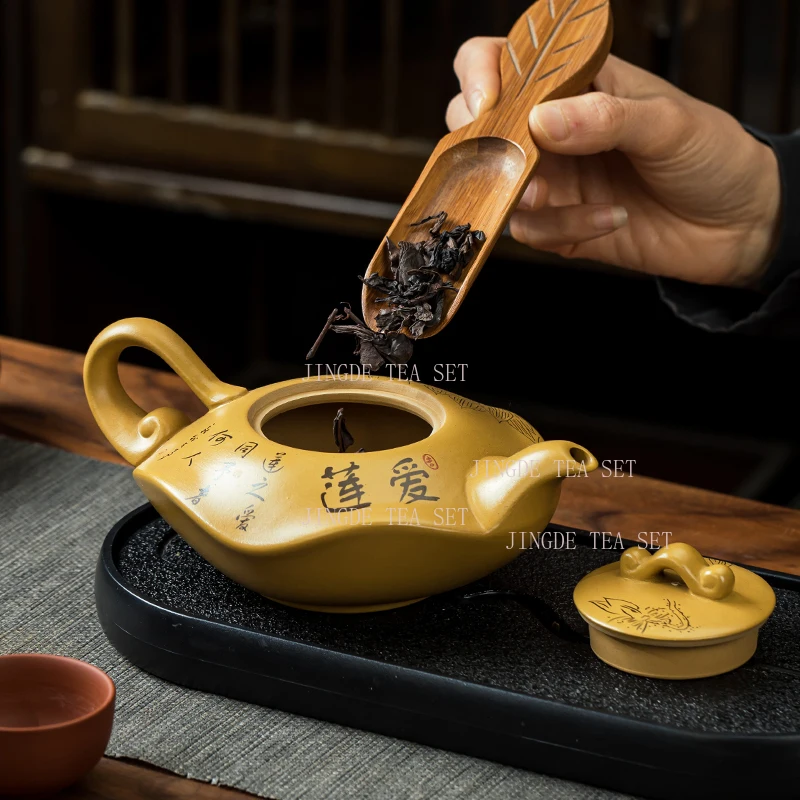 330ml purple clay teapot golden section mud phoenix singing teapot household large capacity Kung Fu teapot