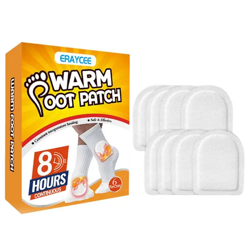 

6Pcs Foot Warm Patch Adhesive Foot Heat Warmers Multifunctional Warming Pad Stickers For Hand Toes Warmer Long Lasting Heat Pack