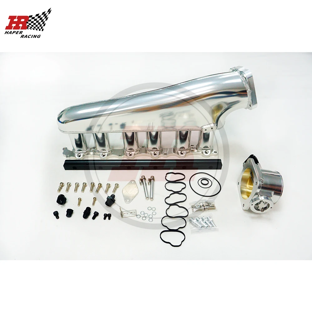 HP 레이싱 알루미늄 흡기 매니폴드 세트, 2JZ-GTE 2JZGTE 및 90mm 스로틀 바디, 연료 레일 키트