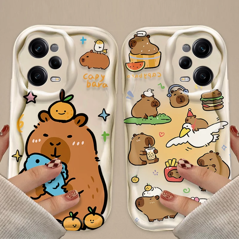 Charming 3D Wave Capybara Cartoon Case
