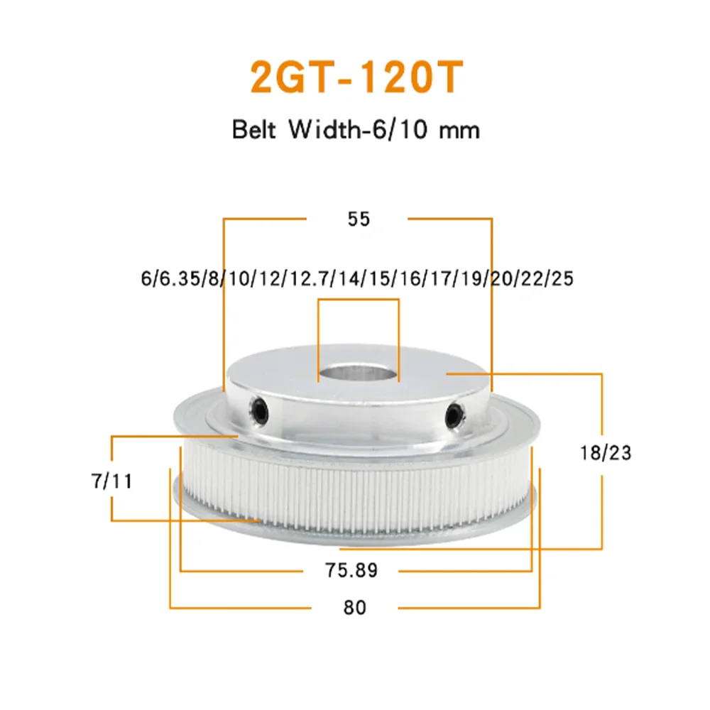 120Teeth 2GT Pulley GT2 120T Synchronous Wheels Bore 5-30mm Width 6/10/mm 3D printer belt pulley timing belt pulley belt pulley