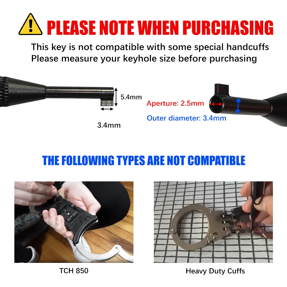 AK 01B Rotating Handcuff Key - Stainless Steel And Aluminum Alloy With Key Ring Fits All Standard Series Police Handcuffs Image 13