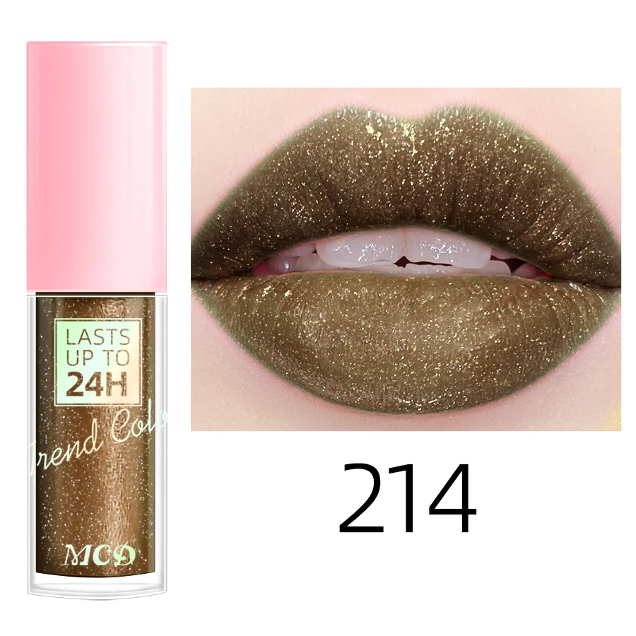 JIN Brillo labial de 18 colores, 1 pieza, brillo labial de larga duración, lápiz labial líquido resistente al agua, maquillaje, aceite labial, tinte labial, bálsamo labial hidratante