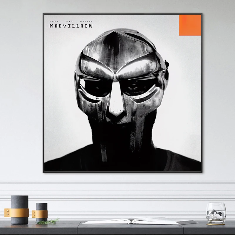 Madvillain MF Doom The Weekend Flower Boy 포스터, 음악 포스터 앨범 커버, 힙합 벽 예술, 미적 바 카페 캔버스 페인팅