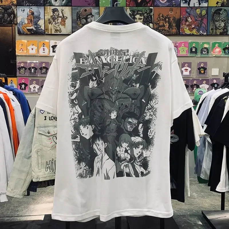 Anime Evangelion T-shirt Cotton Summer Short-sleeved Tops