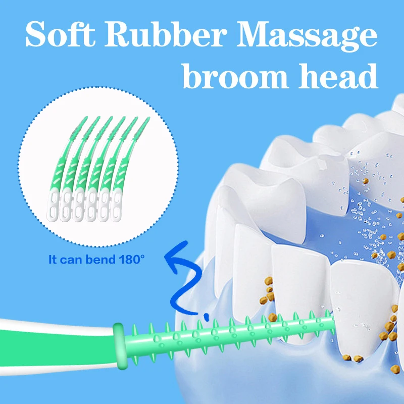 1/5 박스 치아 세척 브러쉬 치아 관리 치실 치간 실리콘 브러쉬 치아 스틱 이쑤시개 치간 브러쉬