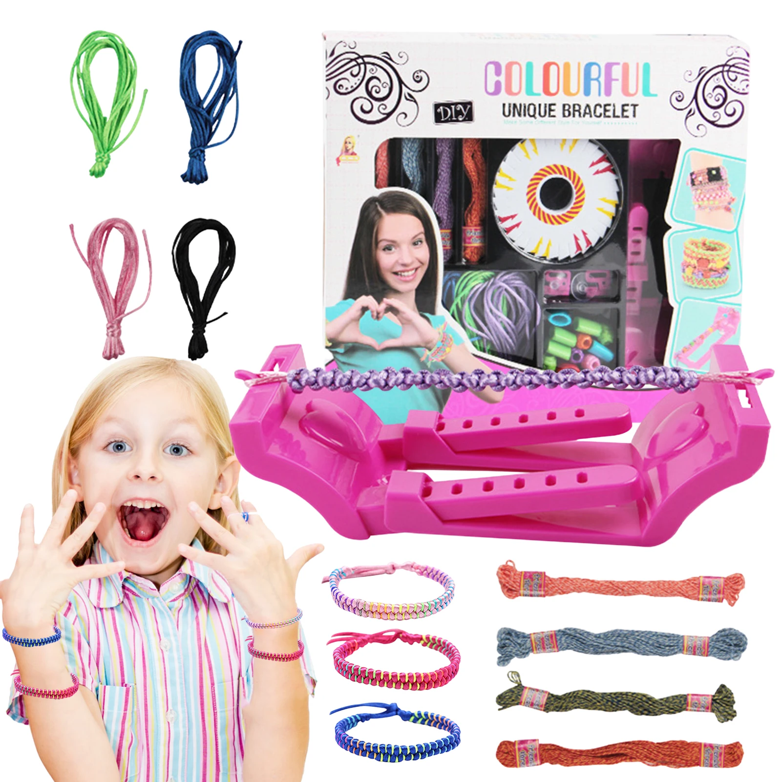 Girls DIY Bracelet Making Kit Jewellery Making Kit Arts for Kids Friendship  Craft Kit for 5-12 Years Old Kid Girls toys gift