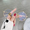 Metal Big Frame Round Prescription Glasses With Astigmatism Anti Blue Light Student Nearsighted Spectacles 0 -0.5 -0.75 To -4 5