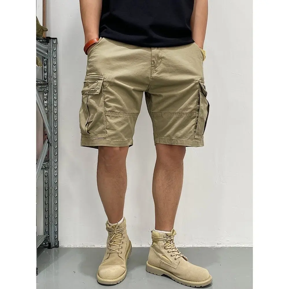 Summer Invisible Open-Seat Pants Girlfriend Outdoor Sex Convenient Retro Casual Overalls Pants Men's with Pocket Short Male Jean