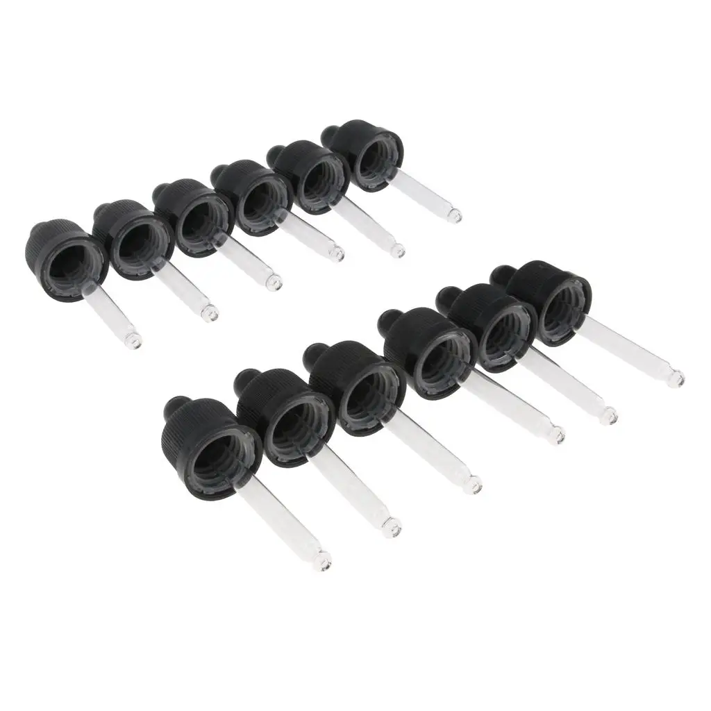 12Pcs Glass Dropper Pipette for 15ml Bottles of Essential Oils