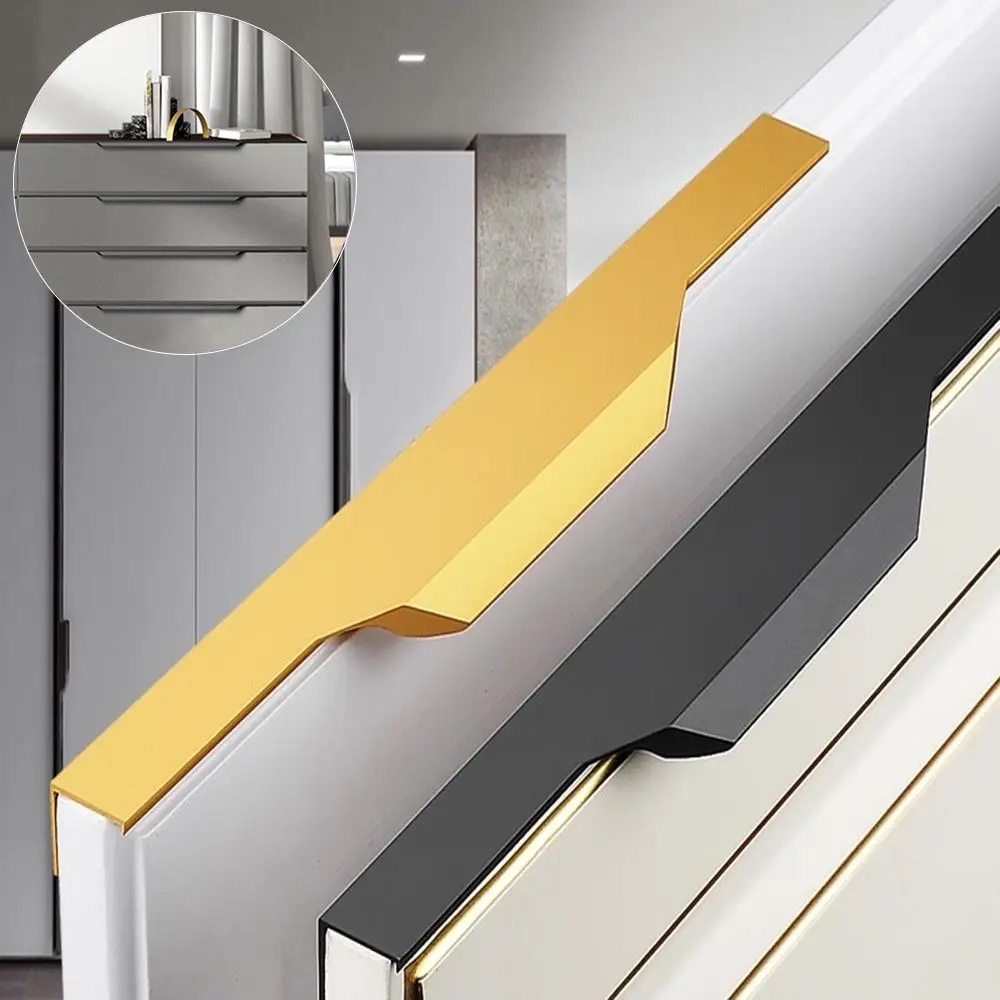 Aluminum Alloy Door Handle Kitchen Cupboard Door Knob Modern Cabinet Wardrobe Drawer Pulls Furniture Hardware Home Decor