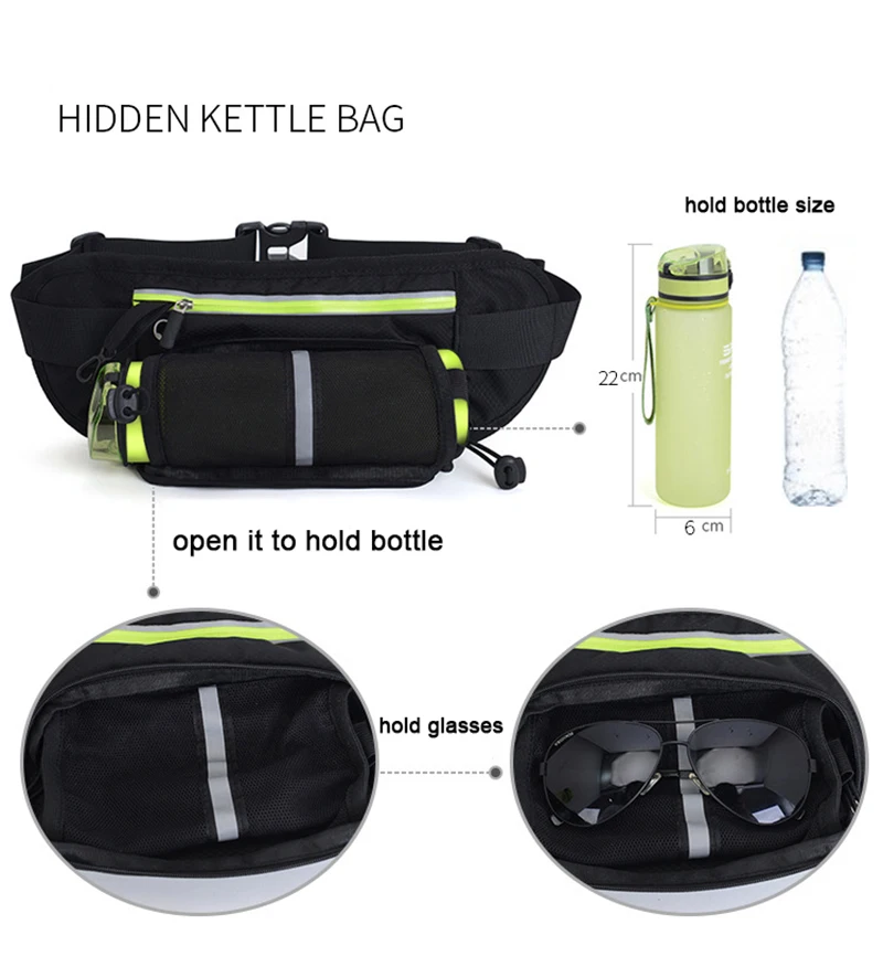 Sports Fanny Pack Running Waist Bag Women Men Belt Bag Phone Hydration Backpack Waterproof Running Accessories Water 5