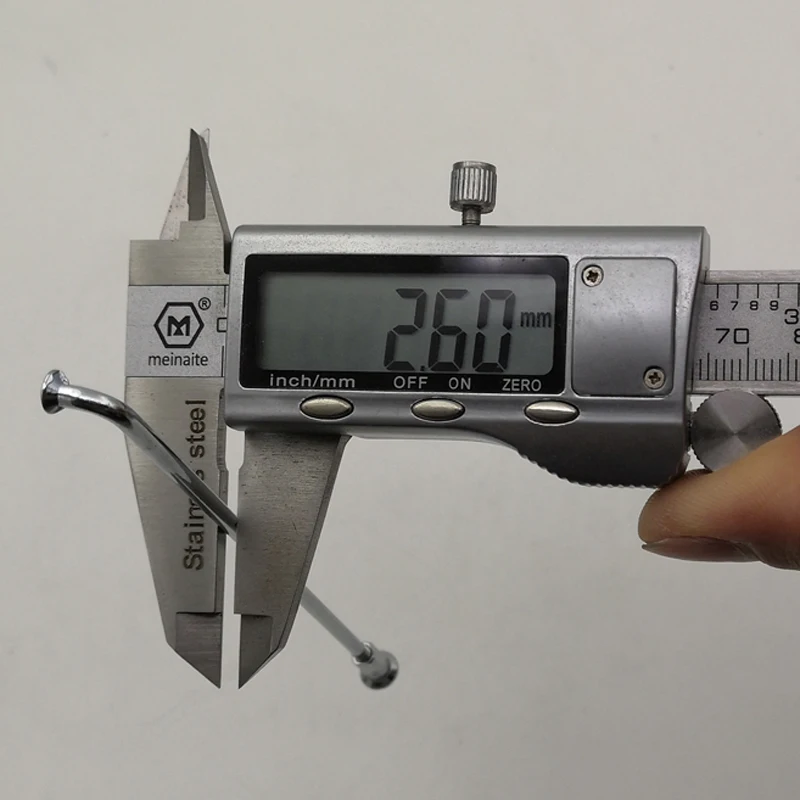 니플이 있는 전기 자전거 휠 스포크, 40 개, 12G 직경 2.6mm 소재, 45 스틸 J-밴드 동일 직경 실린더 바디