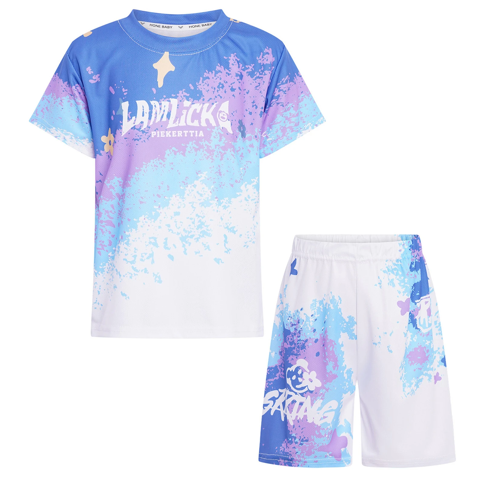 أزياء التدرج الرياضية مجموعة للأطفال الأولاد التجفيف السريع تي شيرتات قصيرة الاكمام + السراويل ملابس رياضية كرة السلة أزياء كرة القدم