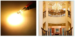 Set of 10 Dimmable LED COB Mini Bulbs - 6W Candle Light Replacements for Chandelier and Spotlight (Warm White)