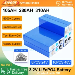 EVE 3.2V LiFePO4 Battery 105AH with QR, Max 3C Discharge Grade-A DIY 12V 24V 48V Lithium Iron Phosphate Battery with Studs