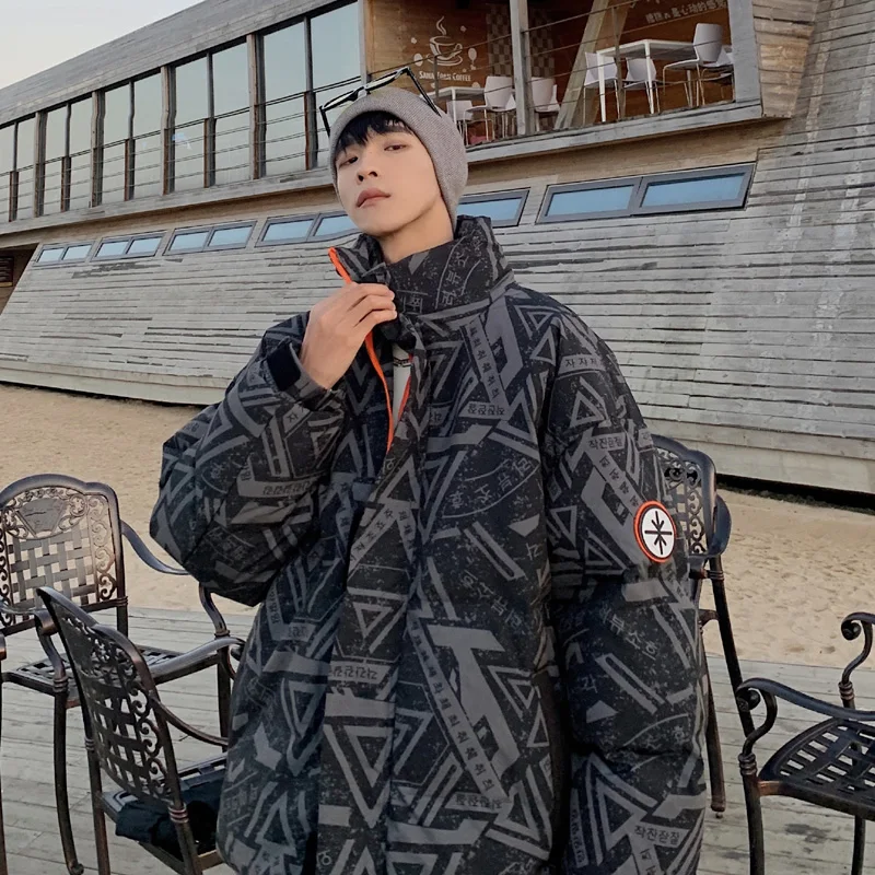 Cotton-Padded Coat Men's Design Sense Niche National Fashion Cotton-Padded Coat Korean Style Trendy Hong Kong Style Coat Winter