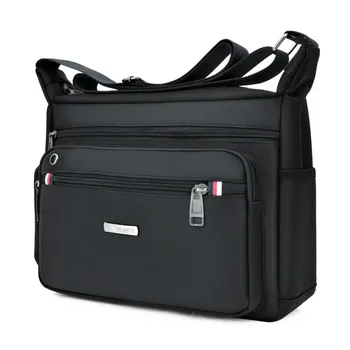 1pc Men's Large Capacity Oxford Cloth Casual Crossbody Bag, Travel Versatile Lightweight Shoulder Sling Bag 1