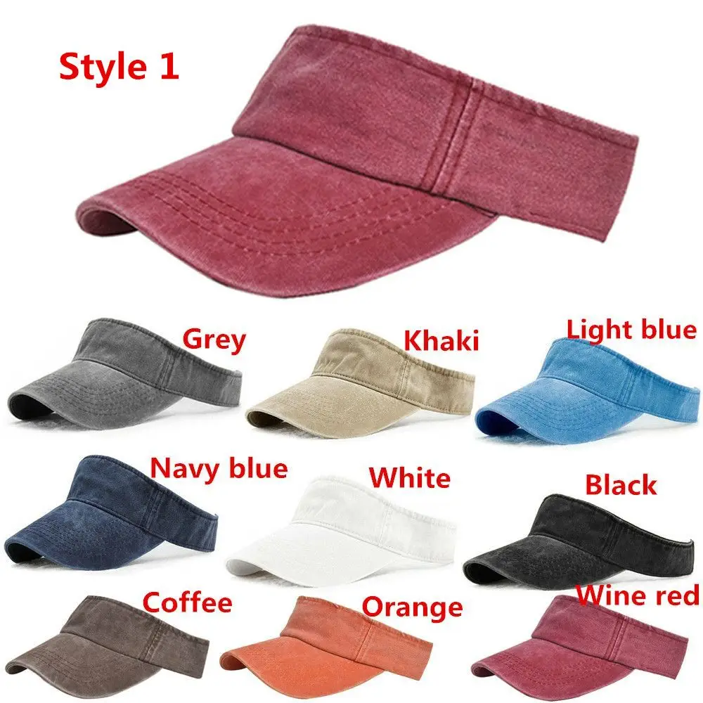 Portable Sun Visor Sports Cap Women Men Adjustable Quick Dry Golf Tennis Hat Lightweight Tie Dye Outdoor Sunscreen
