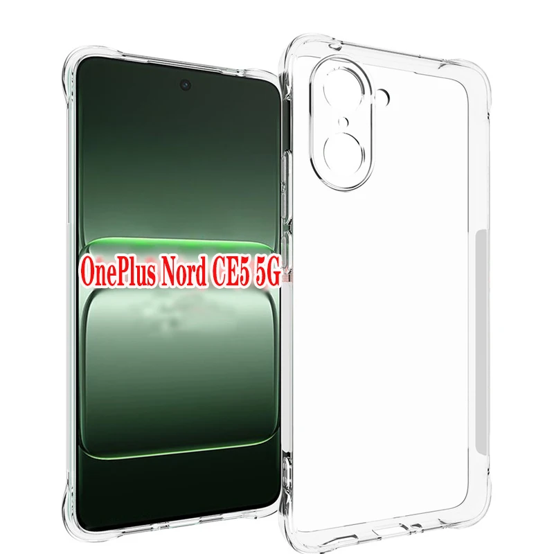 OnePlus Nord CE5 CPH2719용 에어백 케이스, 충격 방지 소프트 실리콘 TPU 에어 쿠션 백 커버, OnePlus NordCE5용 소프트 폰 케이스
