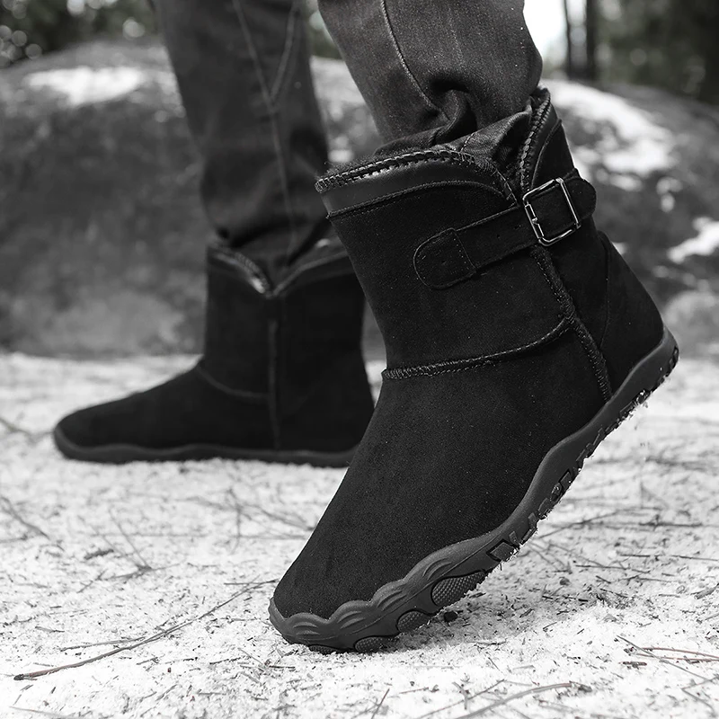 Winter Barefoot Boots Men Ankle Boots Plush Warm Snow Shoes Non Slip Casual Sneakers Warm Men Women Shoes Couple's Cotton Shoes - 2