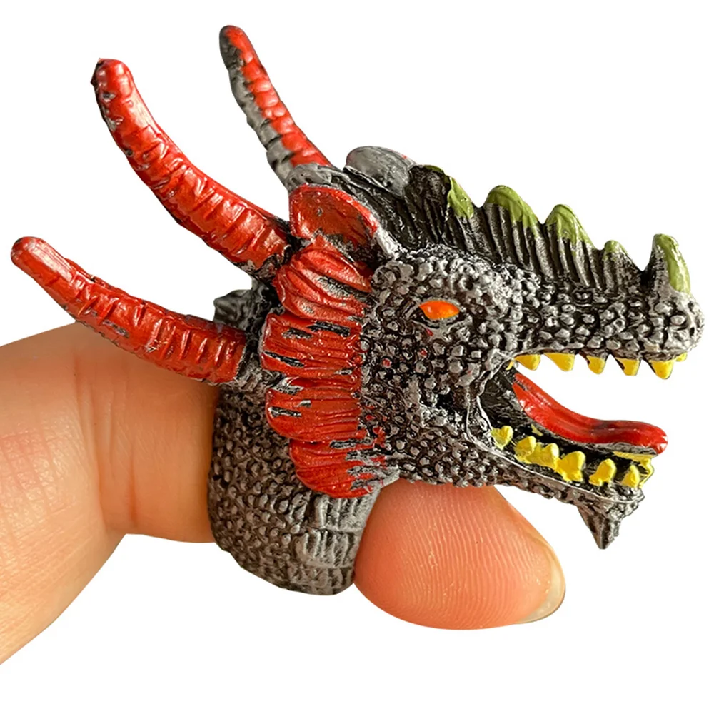 

6pcs Dinosaur Rubber Rings Jurassic Theme Party Dino Finger Puppets Set Role Playing Toy Tell Story Prop Goodie Bag Stuffers