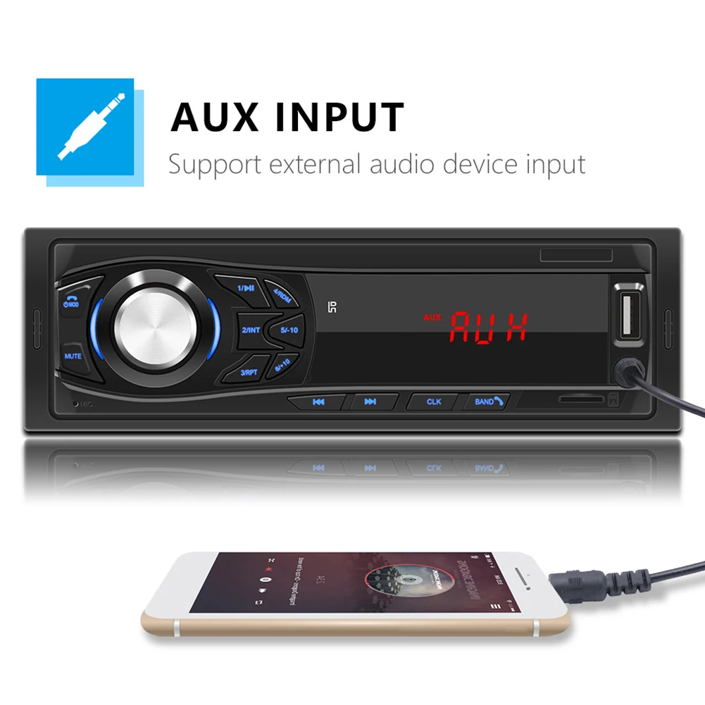 

SWM-1030 Car Stereo FM Radio MP3 Player Handsfree Phone Charge Support USB / TF Card / AUX Audio Receiver 12V Universal