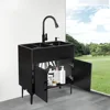 Laundry Sink Stainless Steel Utility Sink Cabinet with Sink with Flexible Faucet 1
