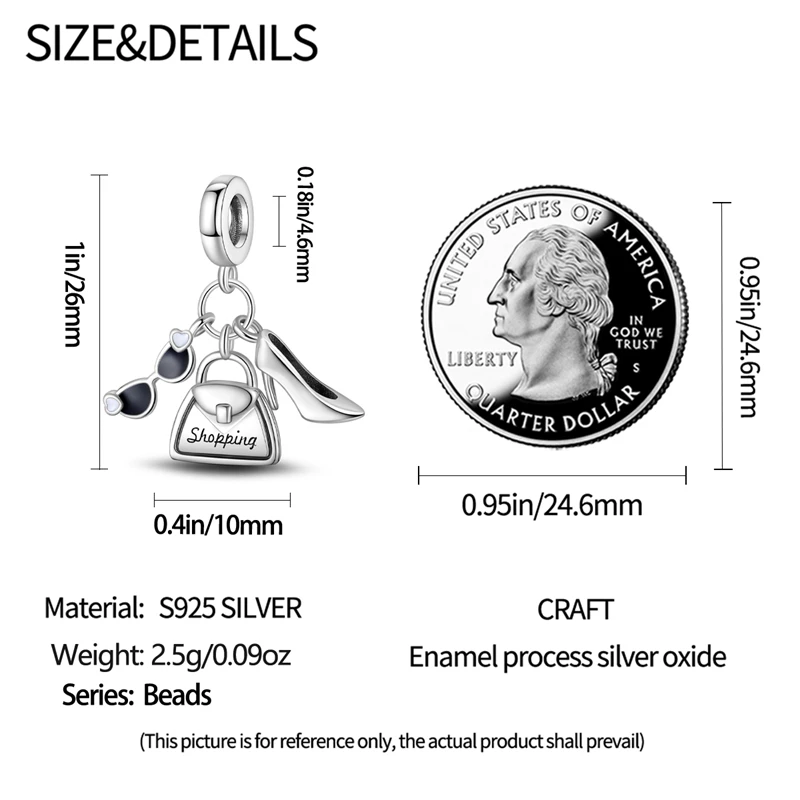 100 % 925 Sterling Silber Mode High Heels Lippenstift Kamera Life Series Charms Perlen passen Qikaola Original Armbänder DIY Schmuck – Detail 24