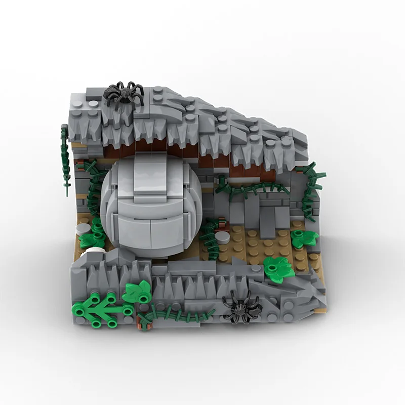 Famoso Film Americano Rolling Stone Scene Building Blocks Set Misterioso Antico Tempio Avventuriero Paesaggio Assemblare Giocattoli Moc