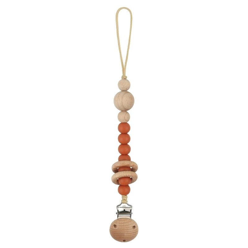 

Pacifier Clip Ring Teething Bead Chain Hanging Clip Baby Soother Clip