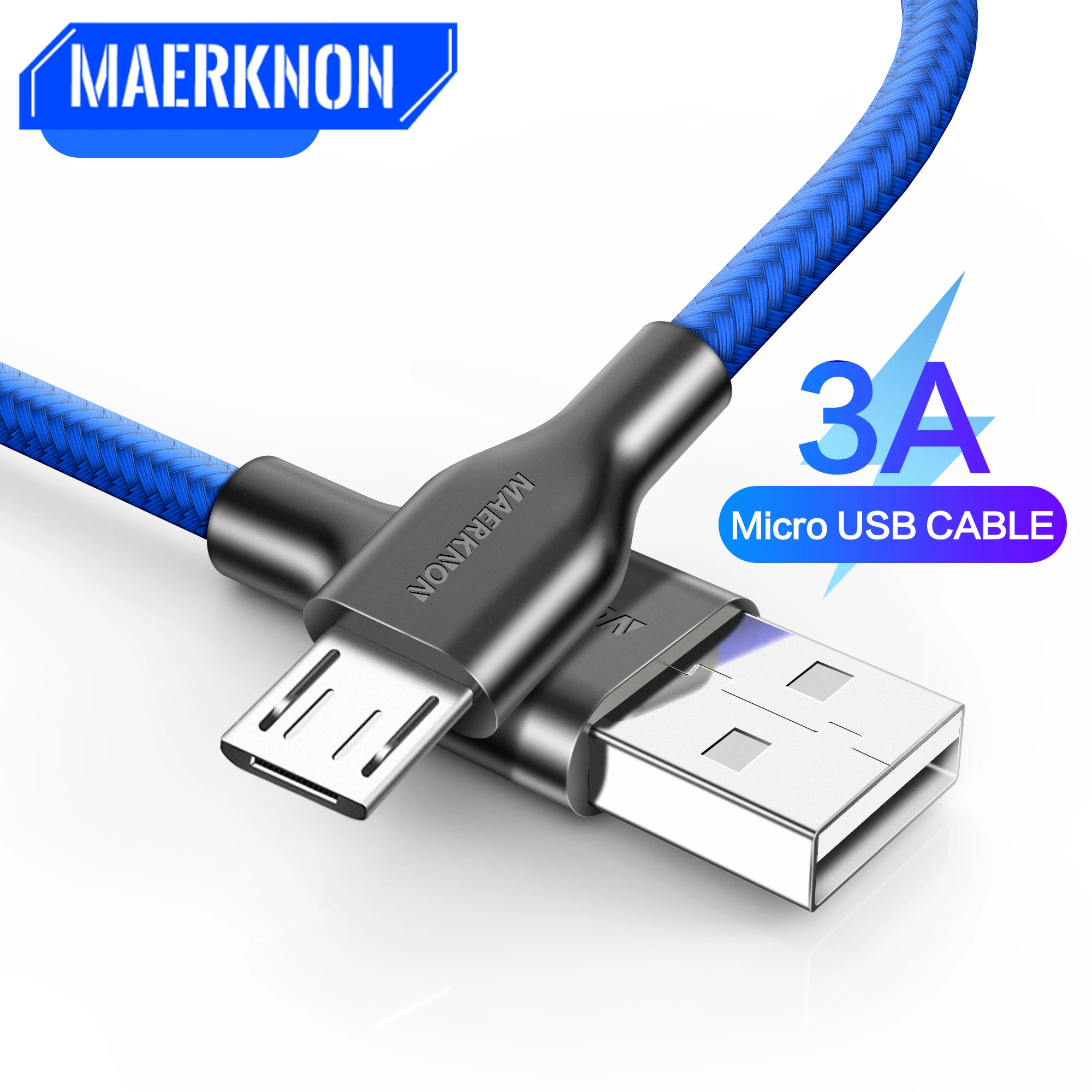 

3A Micro USB Cable For Samsung S7 Xiaomi mi Android Nylon Microusb Wire Cord Mobile Phone Data Cables Fast Charging USB Charger