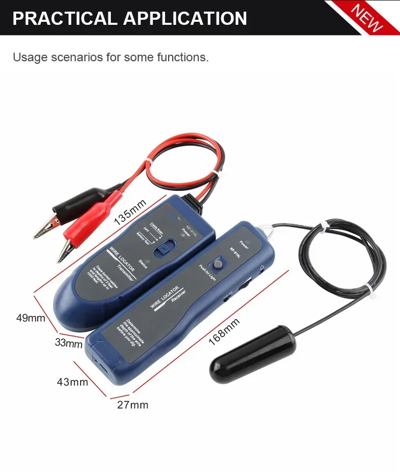 NOYAFA NF-816L High-power Dark Line Direction Finder Underground Cable Detection Instrument Weak Current Finder
