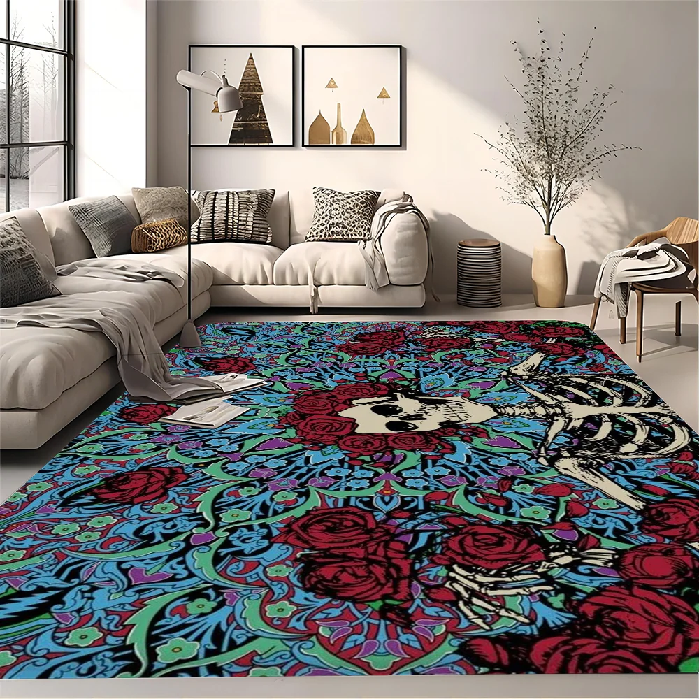 Horror Skull Floor Mat INS Style Soft Bedroom Floor House Laundry Room Mat Anti-skid Household Carpets 4
