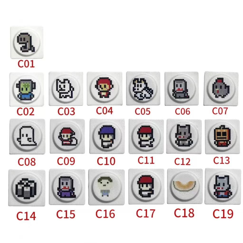 Doys Building Block Keycaps Supermarket Pixel Style Cute Cartoon Pet Elf Heat Upgraded Personalized PC Material Keycaps