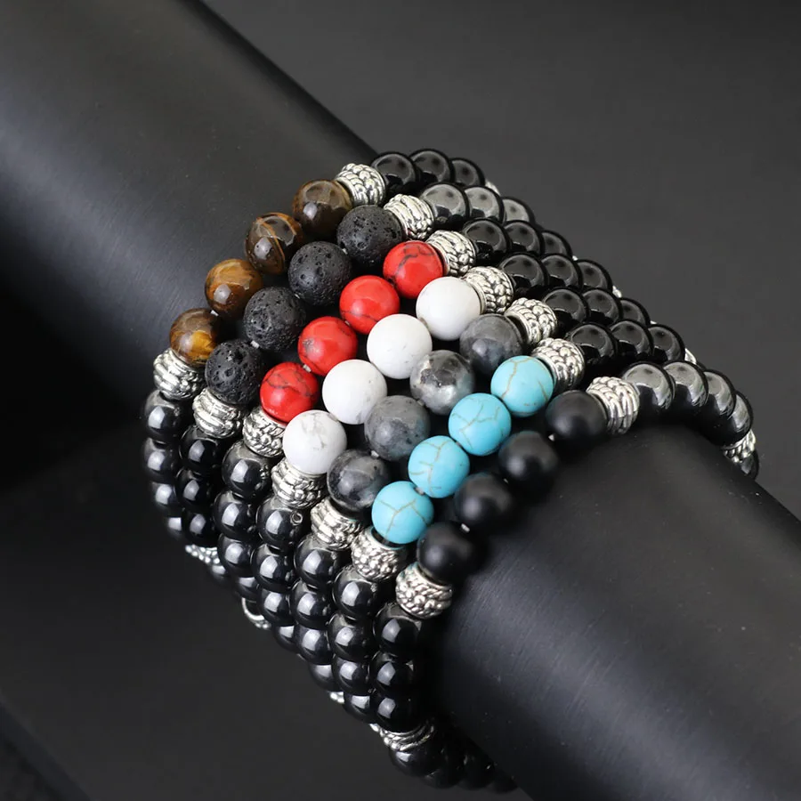 Beaded Men Bracelet Natural Stone Healing Accessory