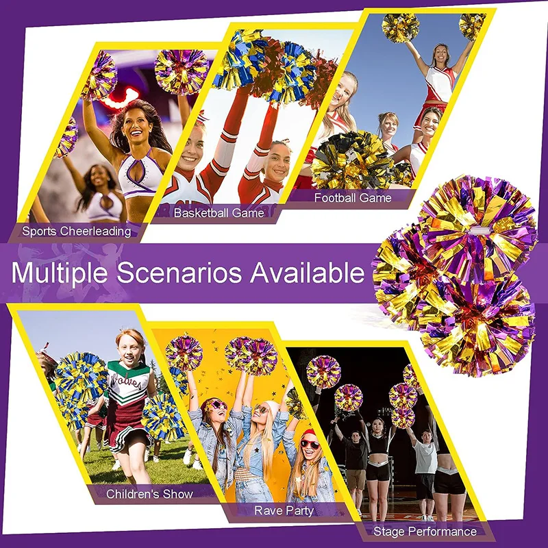 Cheerleading Pom Poms 10PCS 31cm Handle Style