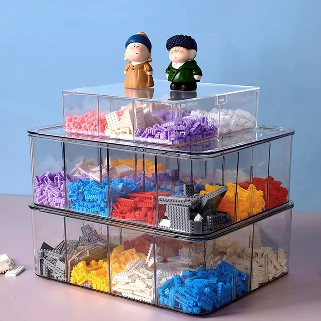 Contenitore trasparente per scatola Organizer con divisorio per mattoni  Lego, accessori per giocattoli, gioielli, perline, artigianato fai da te,  attrezzatura da pesca, vite - AliExpress