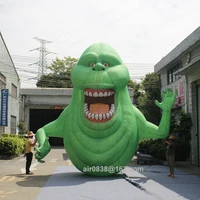 9m 30ft Giant Inflatable Green Monster With Led Lights Large Inflatable Slimer Ghost Cartoon Character For Halloween Decoration 1